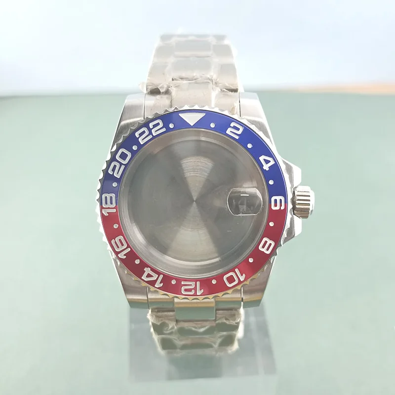 40 มม.เงิน 38 มม.BEZEL 316L สแตนเลส Sapphire Glass Oyster สําหรับ NH Movement 35 36 นาฬิกากรณี