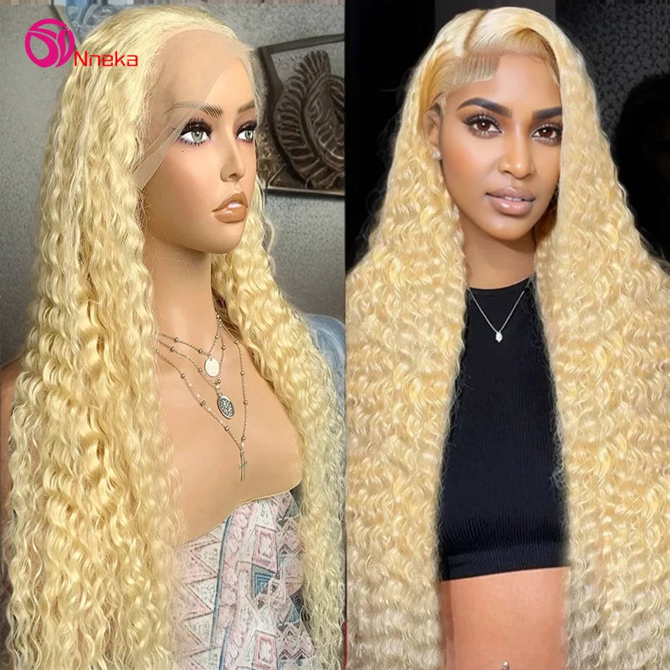 

613 blonde curly wigs 13x6 hd lace wig for woman cosplay choice brazilian 13x4 deep wave human hair lace frontal wig