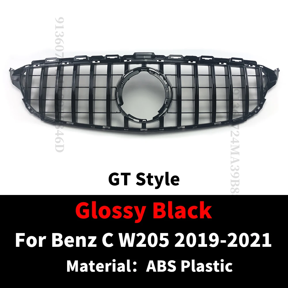 GT Style Frontgrill Stoßstangengrill für Mercedes W205 Benz C C205 S205 C43 2014–2021 wie C260 C250 C180 C200 C300 Sport Tuning – Detail 11