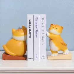 Creative Cartoon Cat Bookends Home Living Room Decoration Furnishings Housewarming Gifts Resin Book Stand Door Stopper