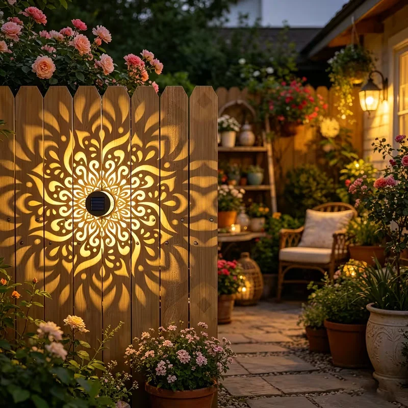 Solar Powered Sunflower Wall Light Outdoor Garden Decorative Sconce Patio Fence Pathway Landscape Night Lighting for Home image 4