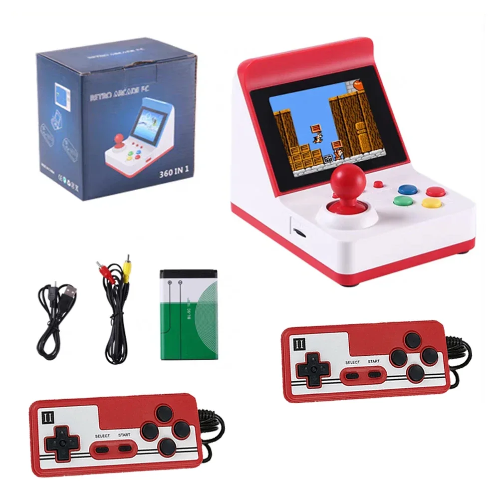 Super Mario Retro Portable Mini Video Game Console 8 Bit 3.0 Inch Color LCD Kids Game Player Built in 360 in 1 With handle Games