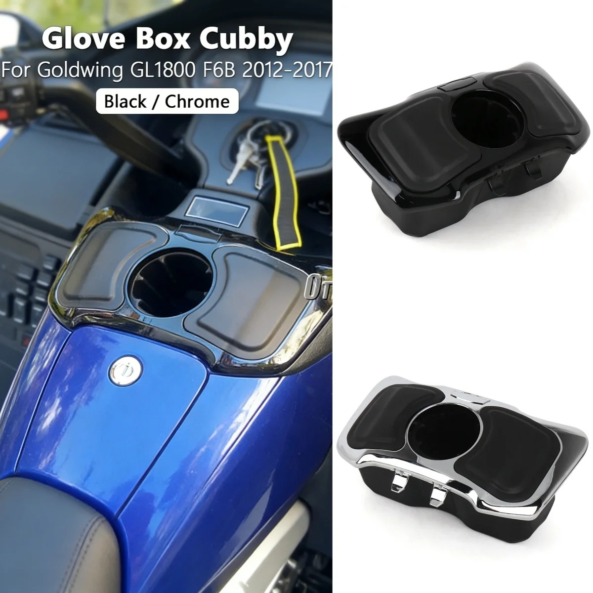 

For Honda Gold Wing GL1800 GL 1800 GOLDWING F6B 2012-2017 Storage Box Chrome Black Glove Box Cubby Kit Motorcycle Accessories