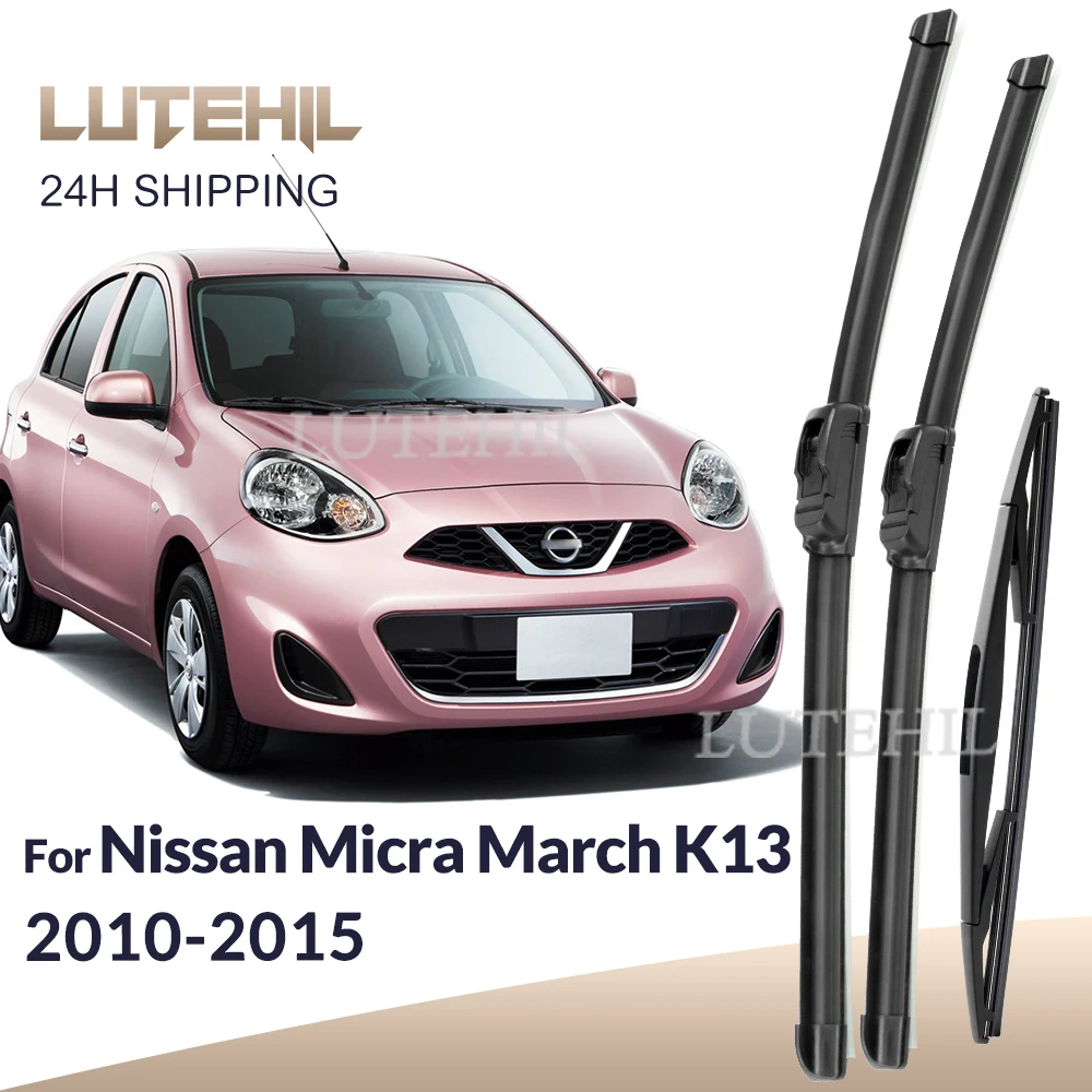 For Nissan Micra March K13 2010-2015 2011 2012 Wiper Front & Rear Wiper Blades Windshield Windscreen Window Brushes 21