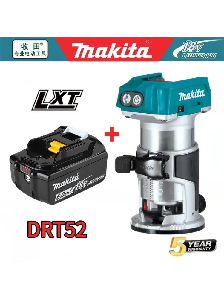 Originele Makita DRT52 18V LXT Accu-compactfrees met variabele snelheid voor nauwkeurig kantenprofielen en sleuvenfreeswerk - afbeelding 2