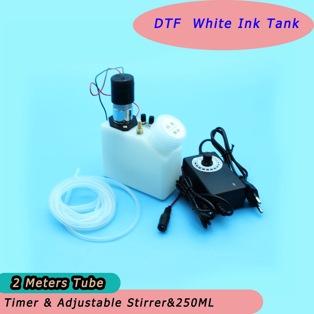 Imagem -04 - Caixa de Tinta Branca com Misturador Agitador e Temporizador Tensão Ajustável de Alimentação Tanque de Tinta Dtf para Epson L1800 L805 L18050 L8050