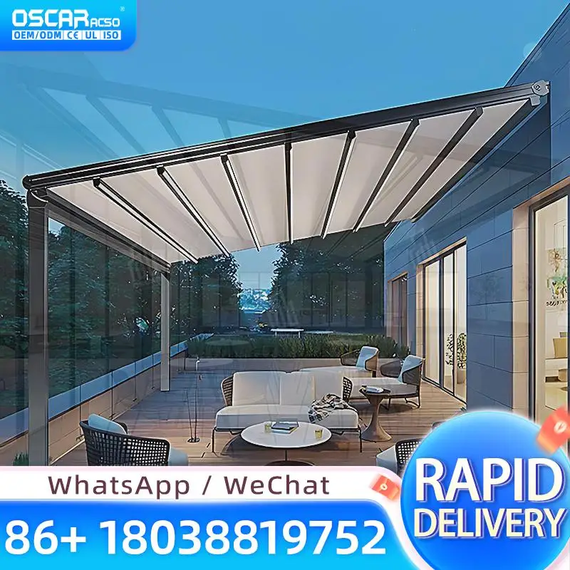 

Retractable Roof Outdoor Pergola Aluminum Alloy Gazebo Customizable Size For Patio Garden Balcony Retractable Canopy Pergola