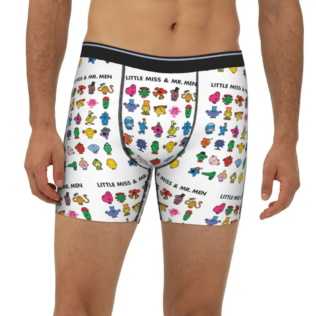 

Little Miss And Mr. Men Long Boxer Underpants Short Men's Panties Soft Underwear for Homme Man Boyfriend Gifts