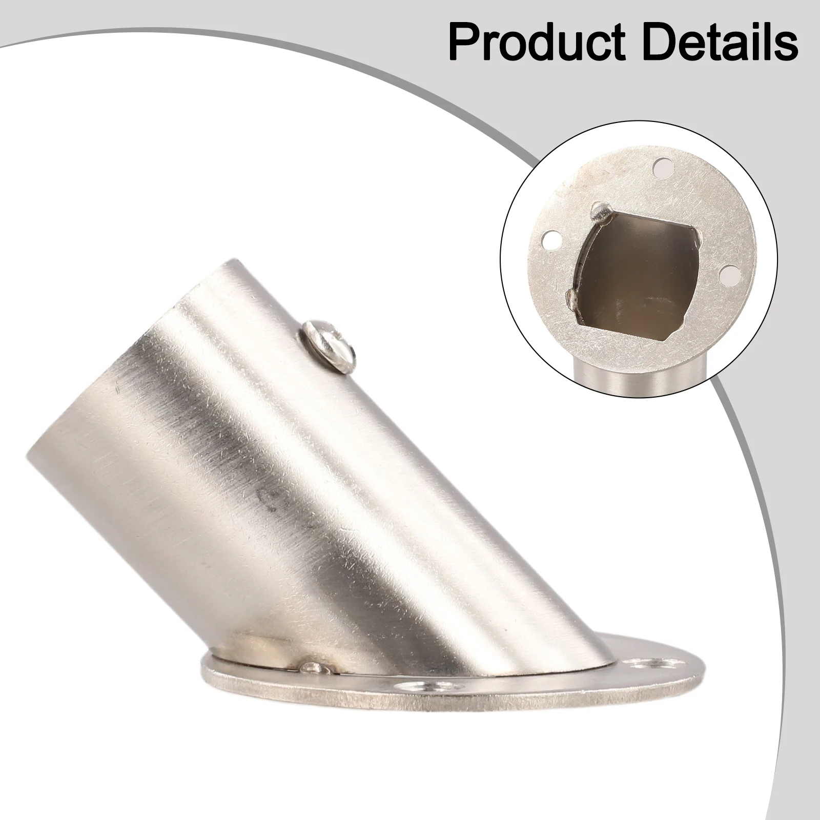 Closet Rod Bracket Supports Set of 2 with Stainless Steel Angle Flange Base for Secure and Space Efficient Rod Installation