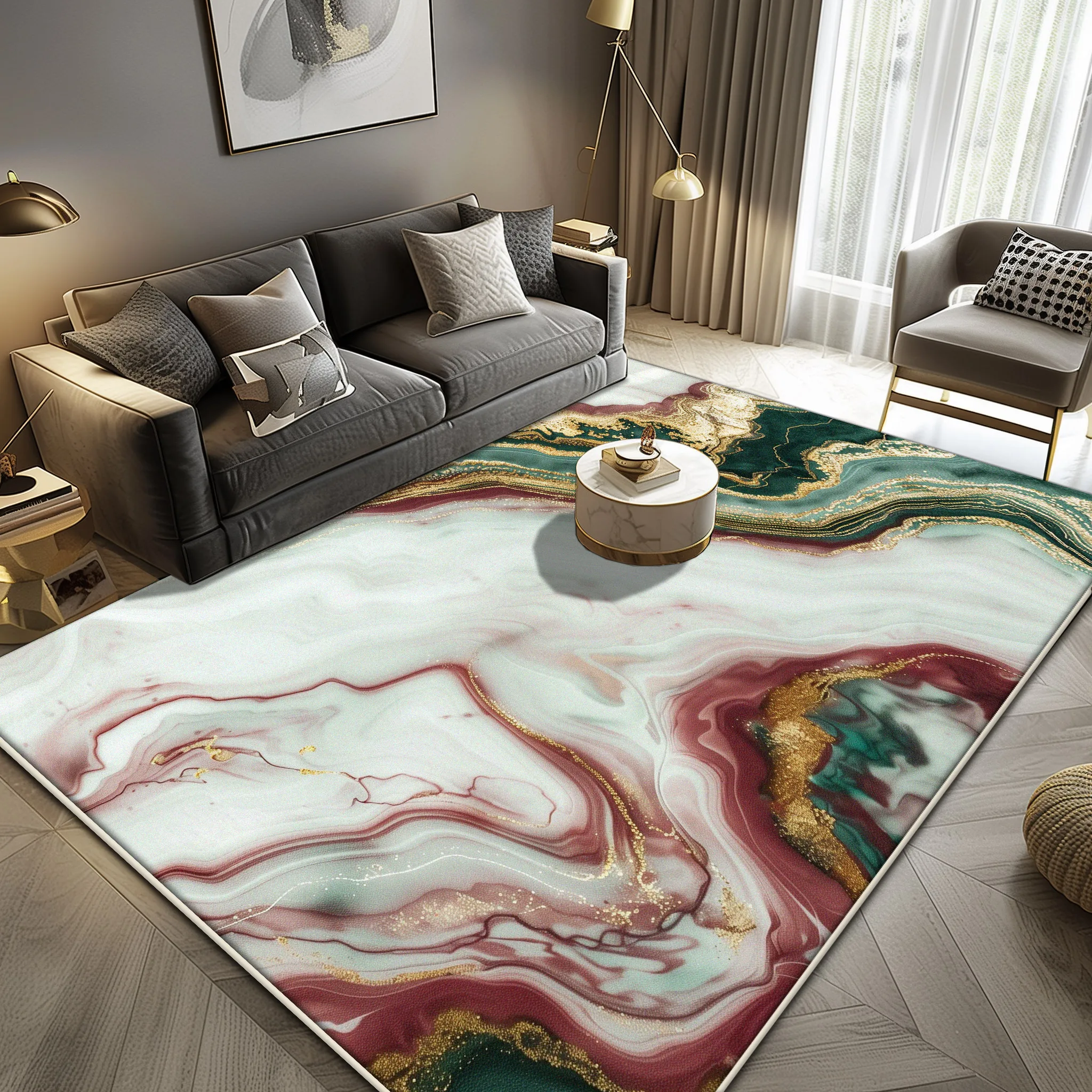 

Luxury Marble Large Rugs for Living Room Decoration Sofa Black Gold Abstract Carpet Lounge Coffee Tables Soft Floor Mat Non-slip