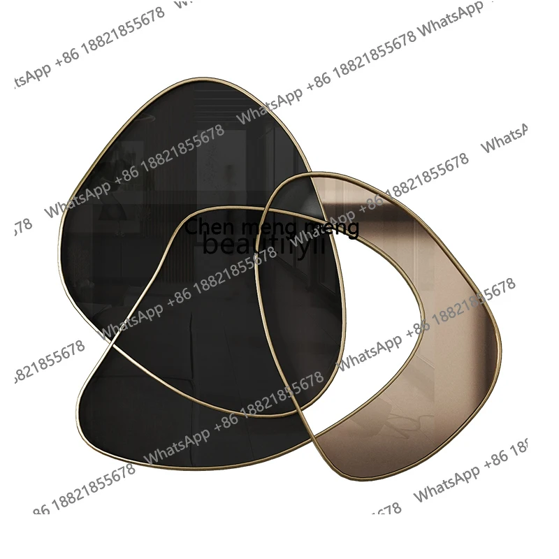 Living Room Wall Decorations Stainless Steel Stereo  Ornaments Dining Room Entrance Background Wall Light Luxury Metal Pendant