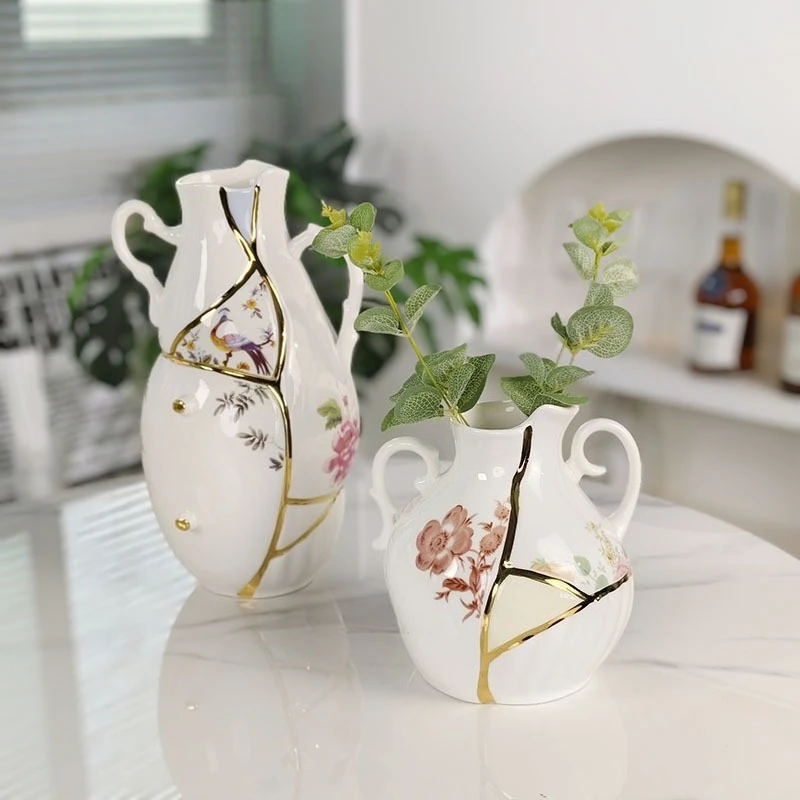 

Gold Vase, Exquisite Ornaments, Vase, Porch, Banquet Ornaments, Flower Arrangement, Creative Personality Ceramics