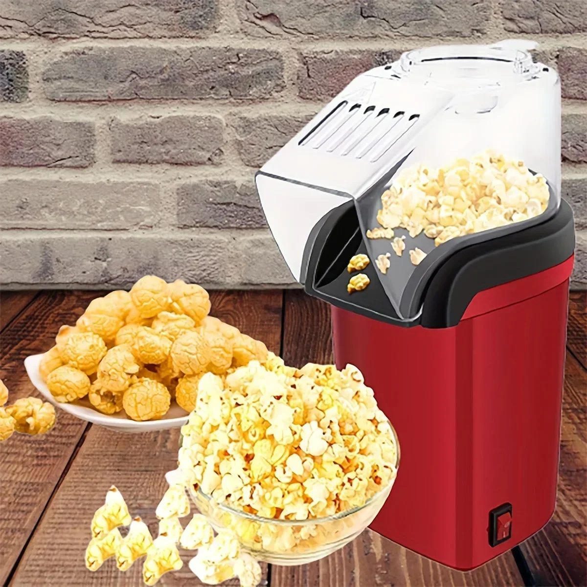 Electric Popcorn Machine Home Kitchen Mini Popcorn Machine Fully Automatic Corn Cooking and Processing Tool Air Popcorn Machine