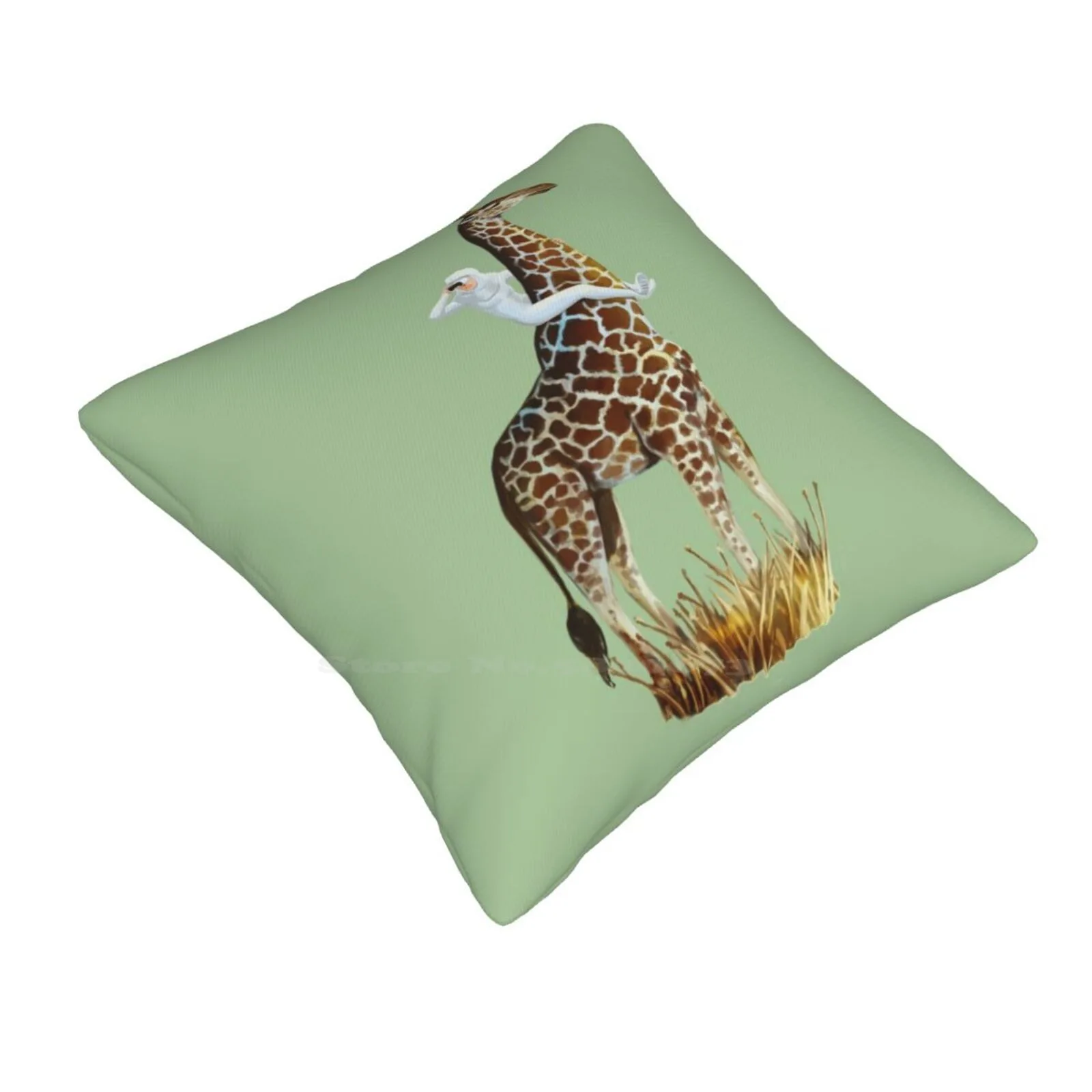 Lookout Bedroom Office Hug Pillowcase Fun Giraffe Look Out Animal Pastel Bright