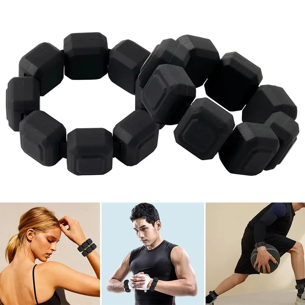 2pcs Durable Silicone Weight-bearing Bracelet Adjustable Wearable Wrist Ankle Weights Weight Gain Bracelet Fitness