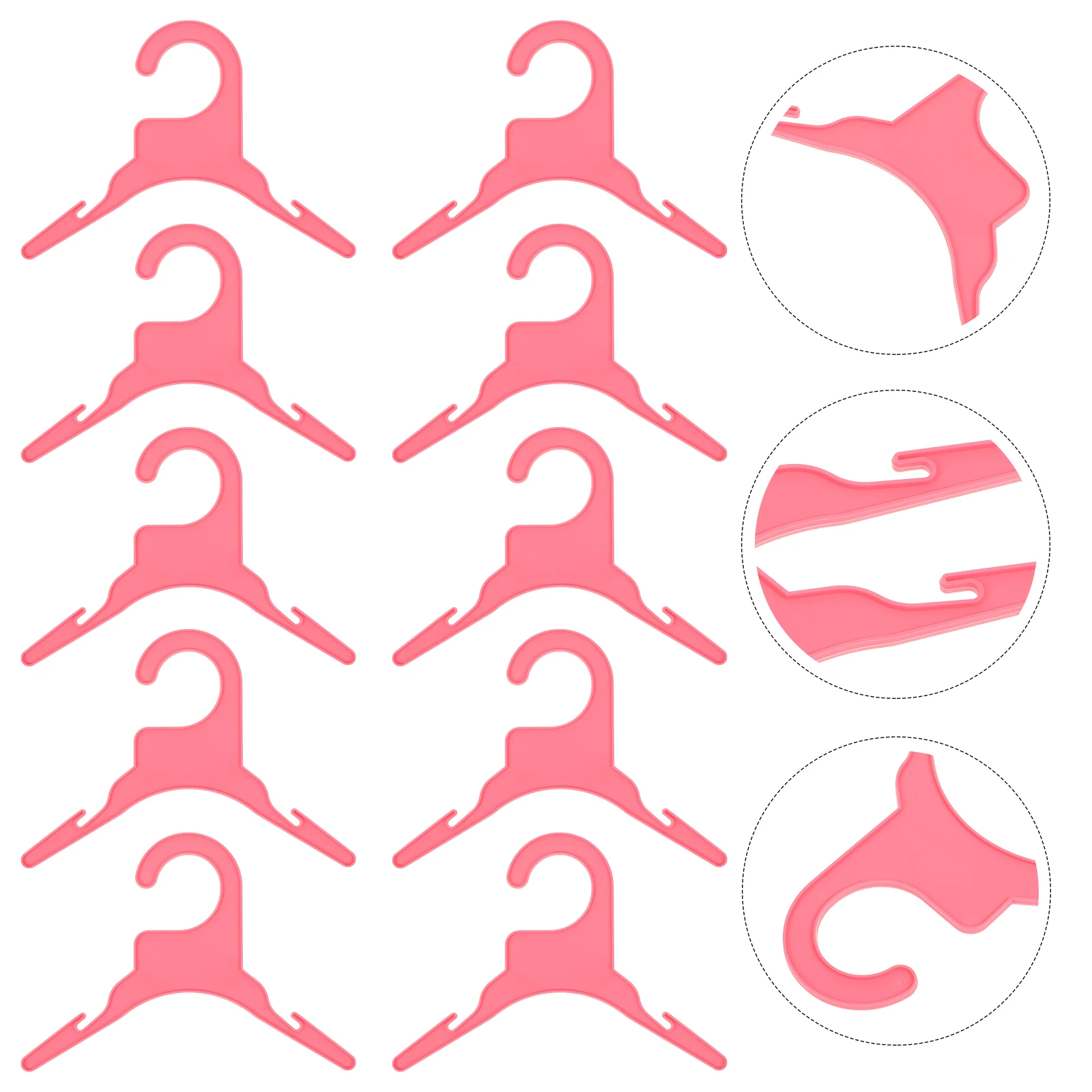 

10pcs Pink Small Dog Clothes Hangers Pet Clothing Rack Plastic Durable Lightweight Portable Indoor Outdoor Use