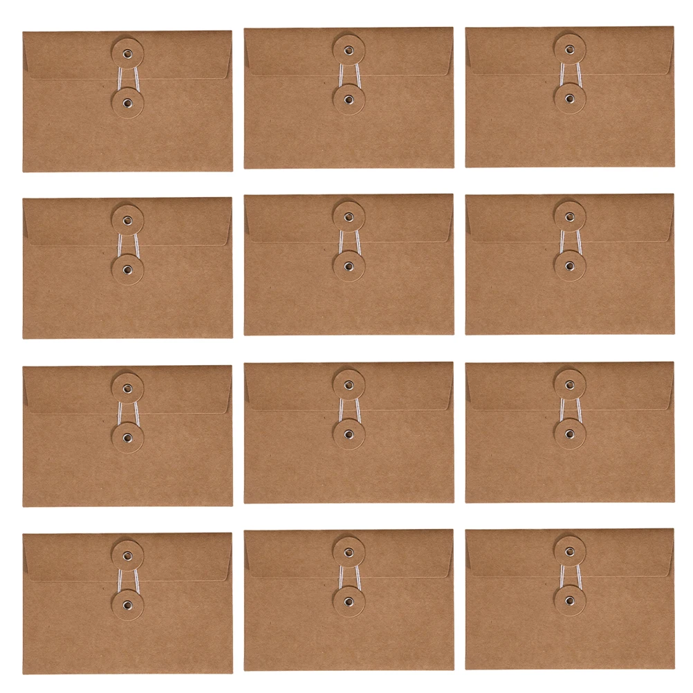 

24pcs Office Winding Storage Bag Kraft Paper Envelopes Simple Packing Retro Stationery Small Invitations Wedding Party Supplies