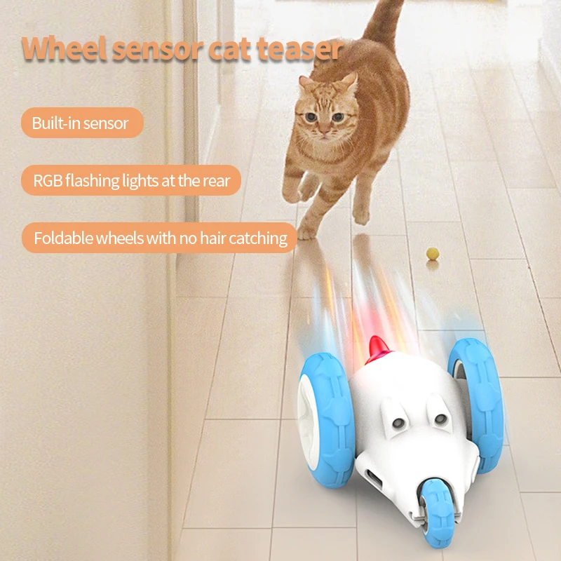 

Interactive Cat Toy, Automatic Moving Mouse Toy for Indoor Cats, USB Rechargeable Smart Sensing Electric Kitten Exercise Toys