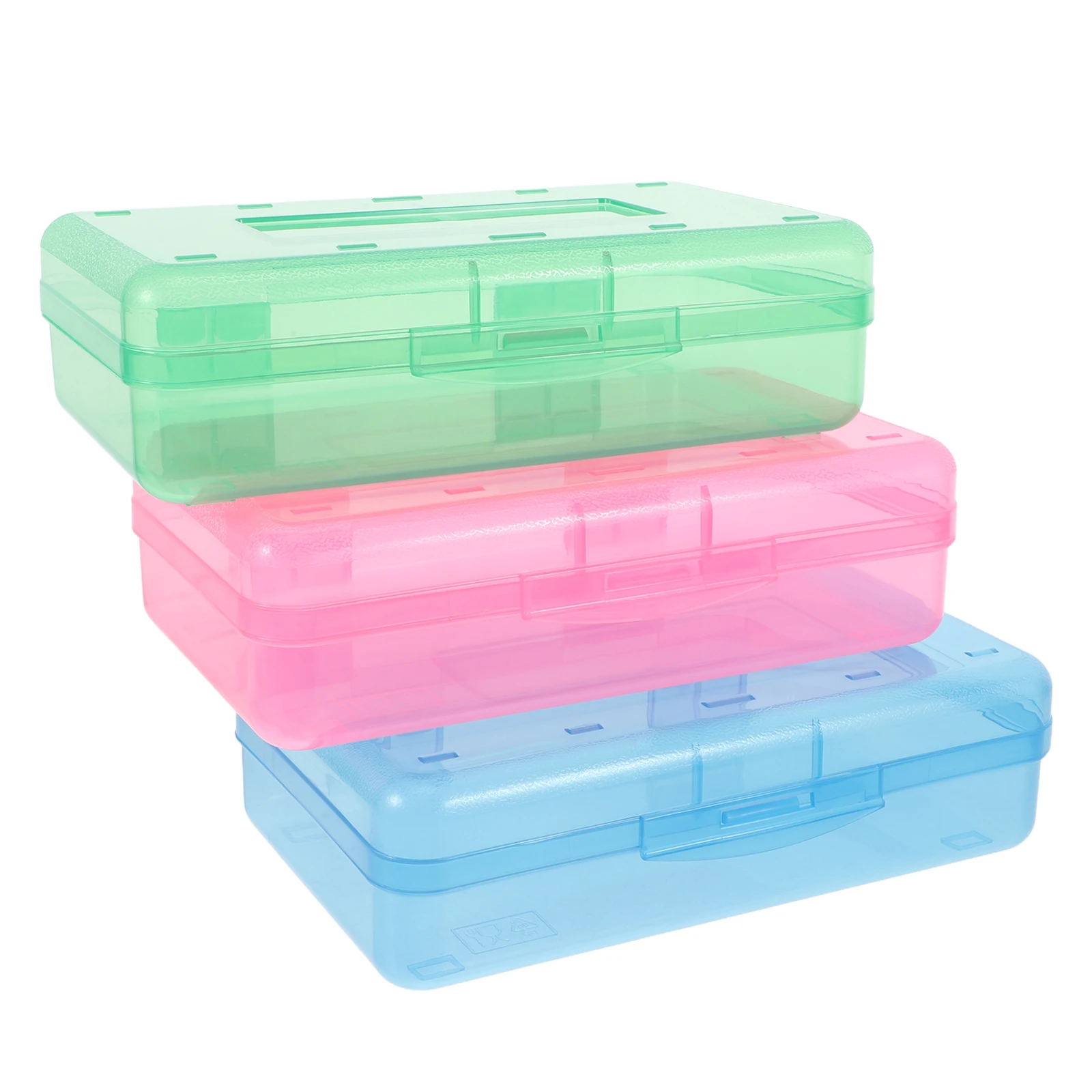 

3 шт., ящик для хранения канцелярских принадлежностей, большая емкость, прозрачный штабелируемый пенал, держатель для карандашей, органайзер для маркеров, пластиковые школьные принадлежности