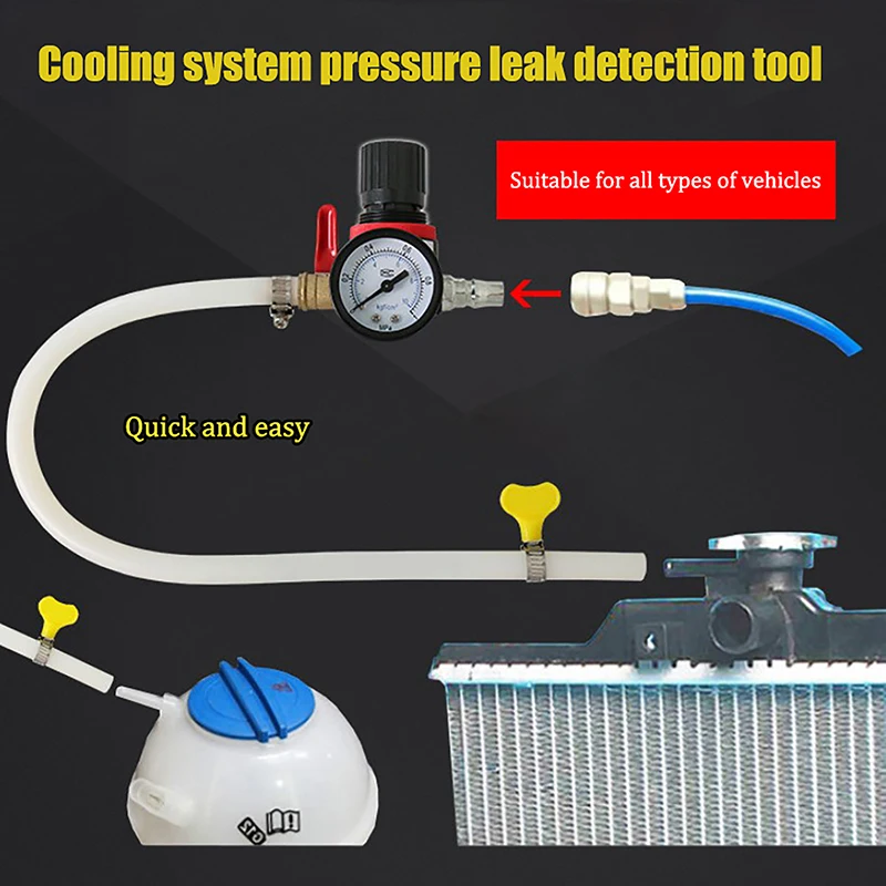 1PCS Auto Coolant Water Tank Leakage Detector Universal Pressure Tester Gauge Car Cooling System Tester Radiator Durable