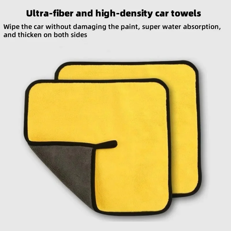 All-Purpose Microfiber Cleaning Cloths Layer Towels for Car Wash Kitchen Bathroom  Home Cleaning  Absorbent