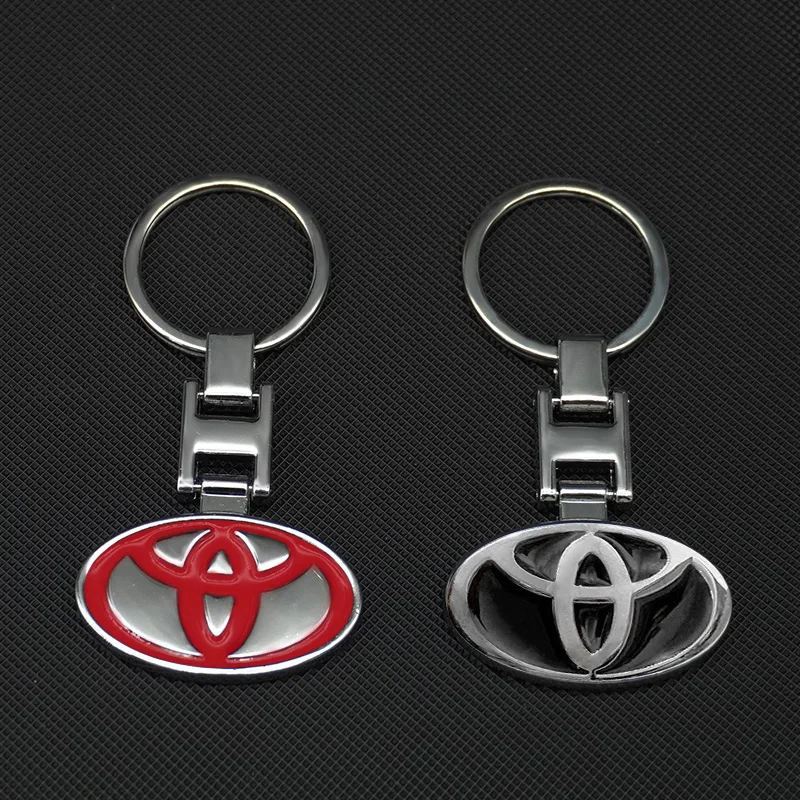 Metal Car Keychain Anti-Loss Key Ring Keyring PendantFor Toyota GR GAZOO RACING Toyota Yaris Hilux Corolla Prius Auto Accessorie