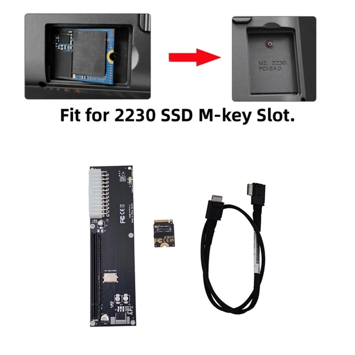 Adaptador de host PCI-E 3,0 M-Key M.2 a Oculink SFF-8612 SFF-8611 para GPD WIN Max2 tarjeta gráfica externa SSD