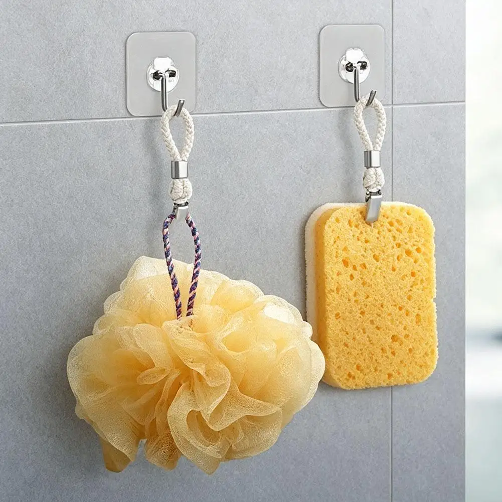 4PCS Bathroom Towel Clips Braided Multipurpose Cloth Hanger Bathroom Cotton Loop Towel Clip Metal Clamp Kitchen Home Storage