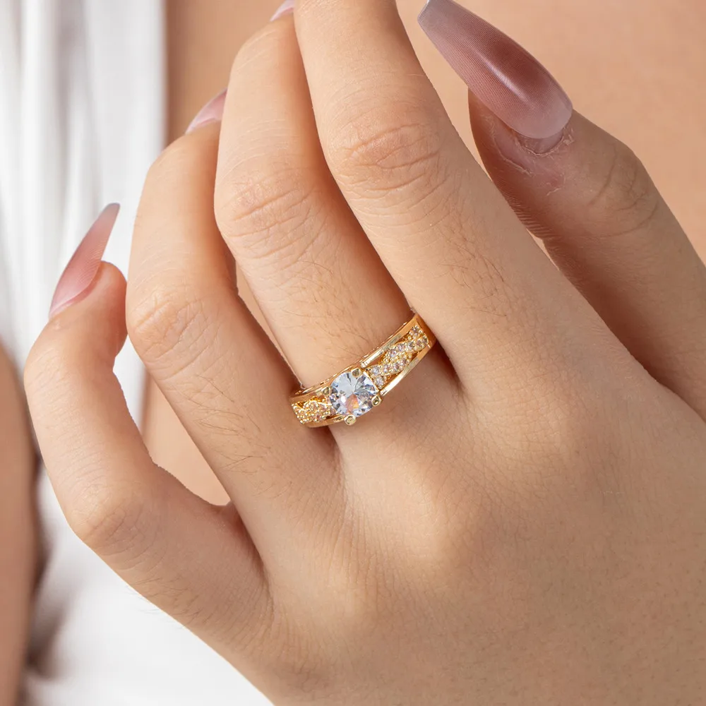 ALIYA Romantic Infinity Heart Love Rings For Women Wedding Engagement Couple Rings Crystal Zircon Accessories Fashion Jewelry