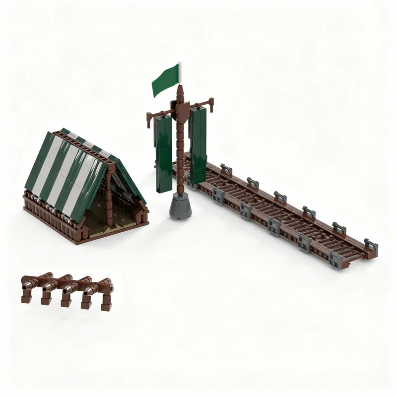 

416pcs MOC Medieval Siege Camp Custom Castle Model Building Blocks Construction Toy Christmas Gifts DIY Creative Idea Education