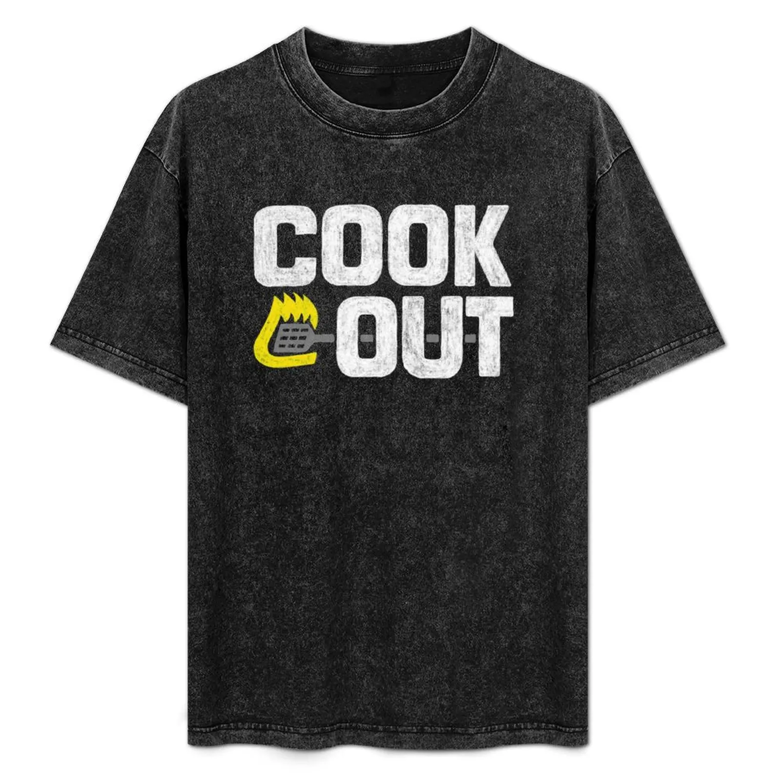 

Cookout - Vintage Chalk Texture - White & Gray T-Shirt Basic Breathable Solid Color T-Shirt