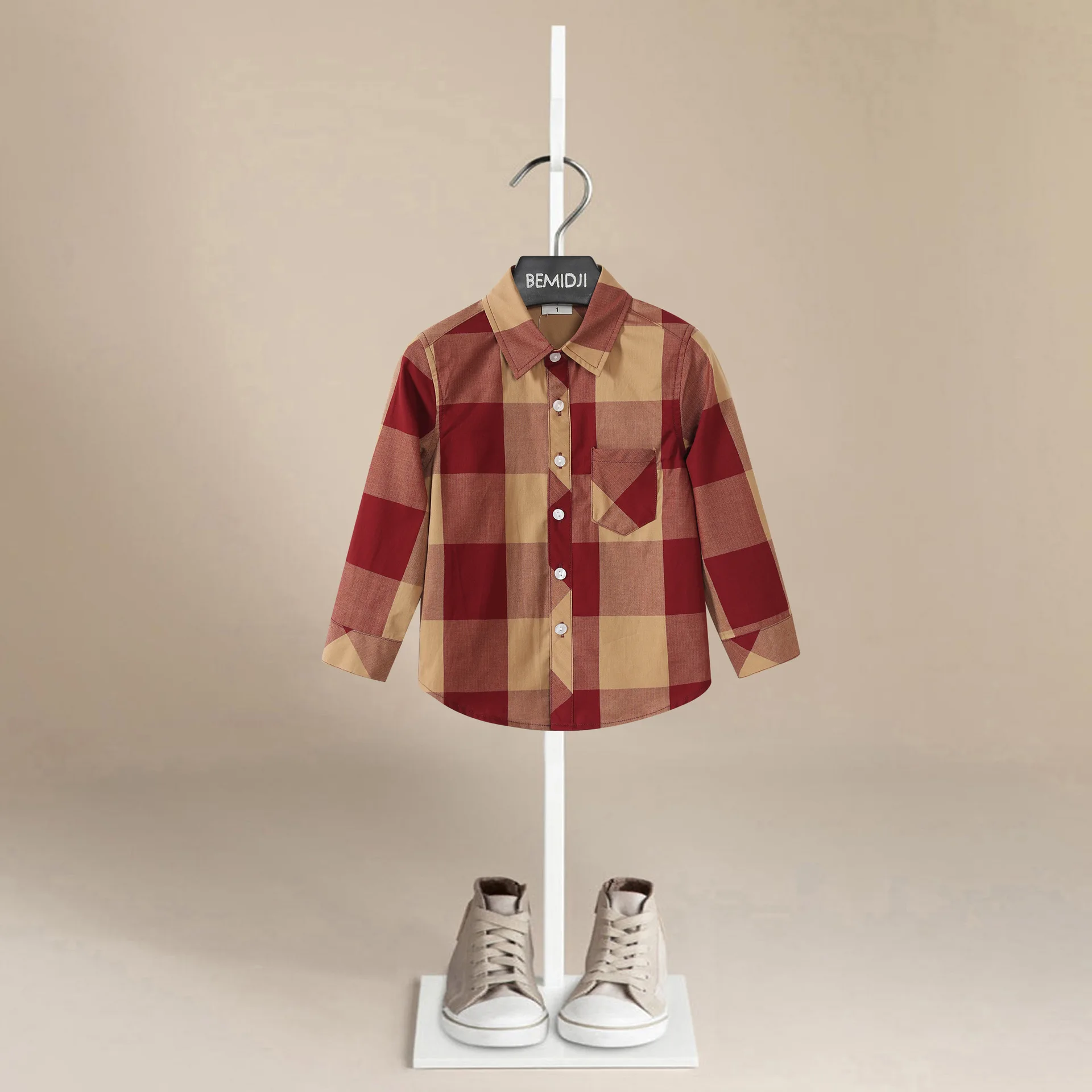 

Baby Boys Clothes Autumn Top Baby Girl Boy Shirt Long Sleeve Plaid Shirts Girl Cotton Blouse Baby Shirts Kids Clothing