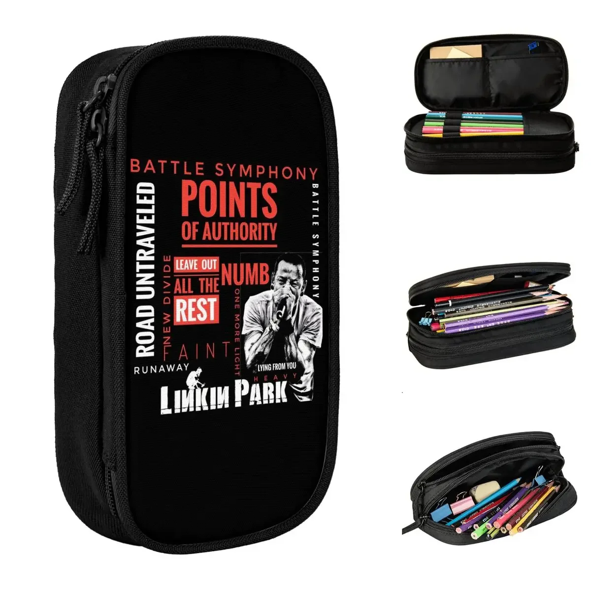 

Linkinpark Rock Music Pencil Case Pen Bags Kids Big Capacity School Supplies Cosmetic Pencilcases