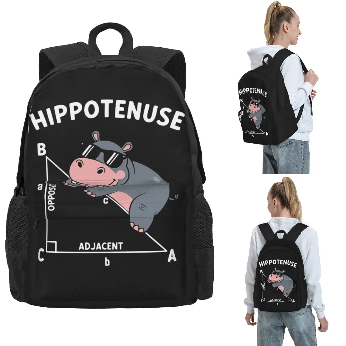 

Hypotenuse Hippo Backpack Hot Sale Daypack Large Capacity Children BookBag School Bag Shoulder Bags for Men Women