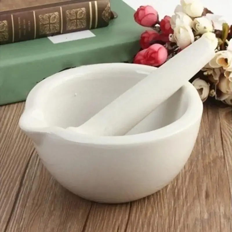 Ceramic Grinding Bowl Multi-purpose Mortar Baby Food Crusher Fruit Vegetable Rice Paste Grinding Tool Home Medicine Crush Jar