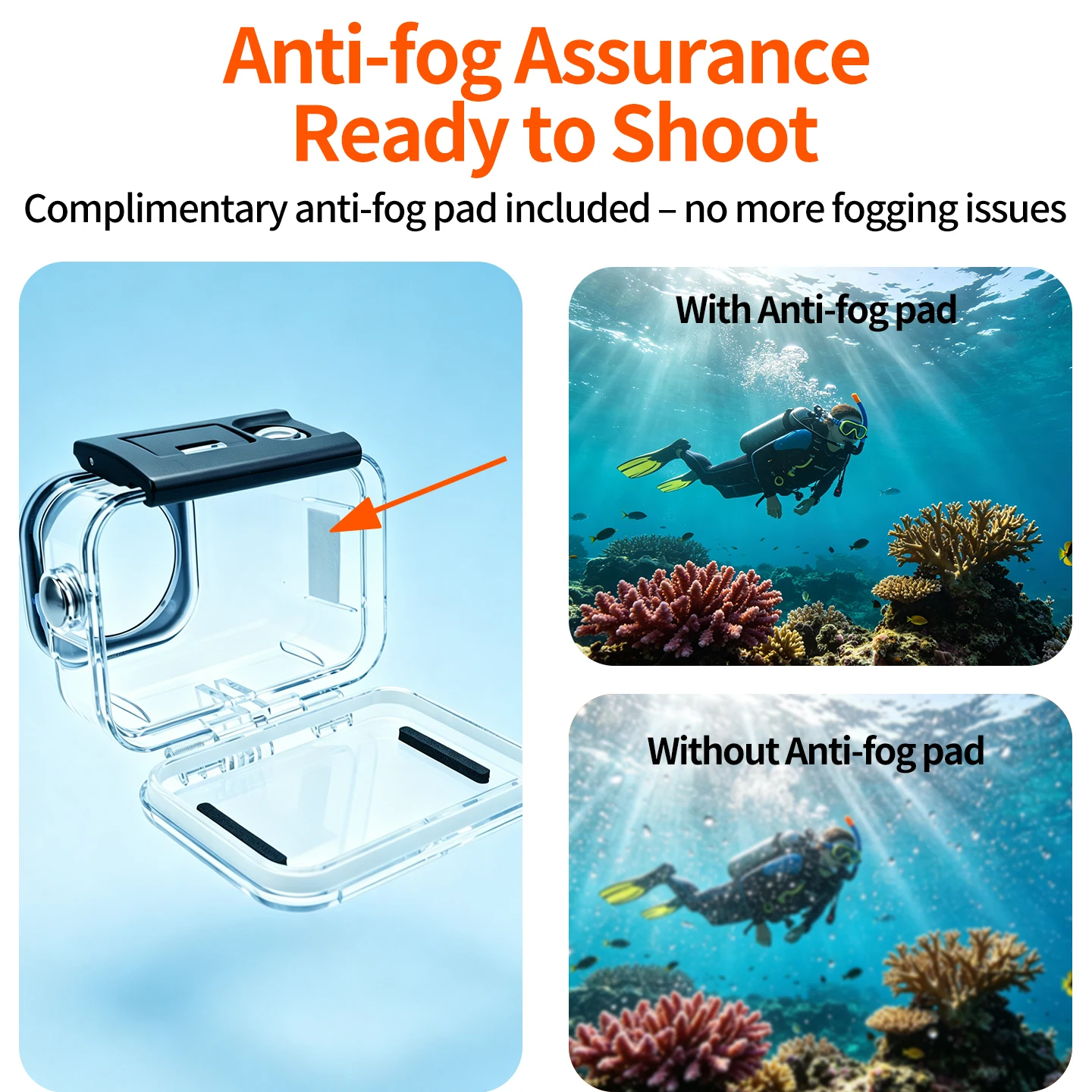 60M Tiefsee-Wasserdichtes Tauchgehäuse für DJI Action 6 Unterwasser-Schutzgehäuse Kratzfeste & Hochtransparente PC-Hülle – Detail 7