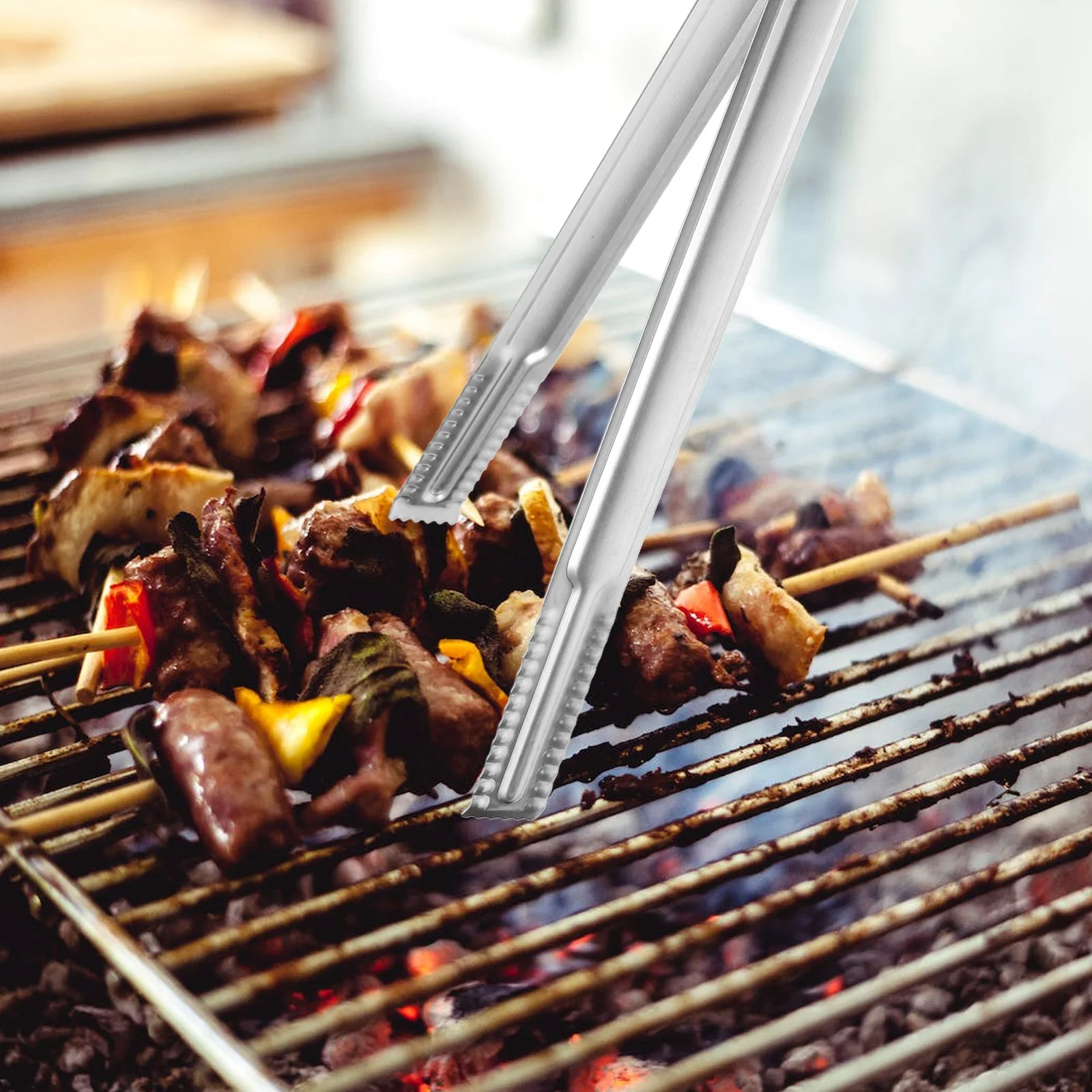 

Stainless Steel Bbq Tong Clip Bread Tong Kitchen Tongs For Baking Cooking Serving Restaurant Hotel Use Silver Multifunctional