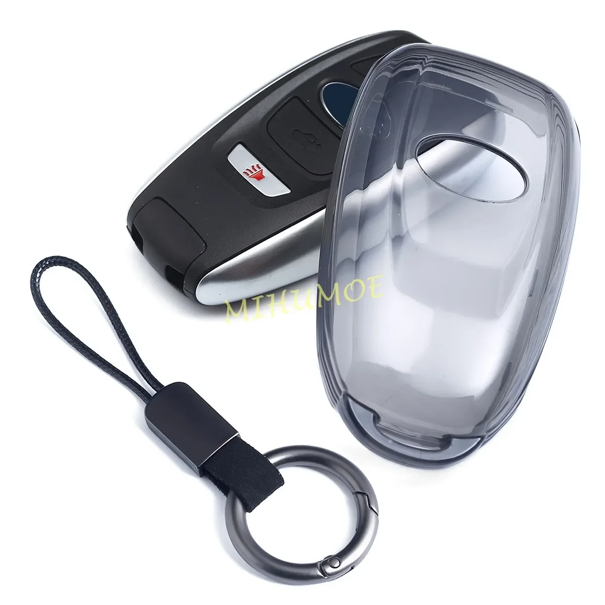 Black Transparent Car Key Fob Case Cover Keychain For Subaru Forester Crosstrek Impreza XV Outback Ascent Legacy BRZ WRX