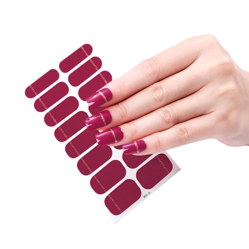 16 strisce adesivi per smalto per unghie Set adesivi per unghie per lampada UV Designer 3D Nails Polish Wraps Adesivi per