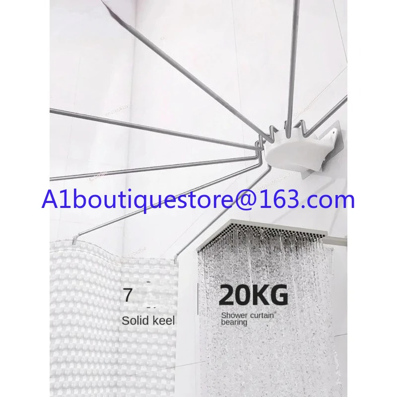 

Different Corner Turning,semi Circular Bathroom Shower Curtain Rod with No Punching Set,stainless Steel Fan-shaped Arc Shaped