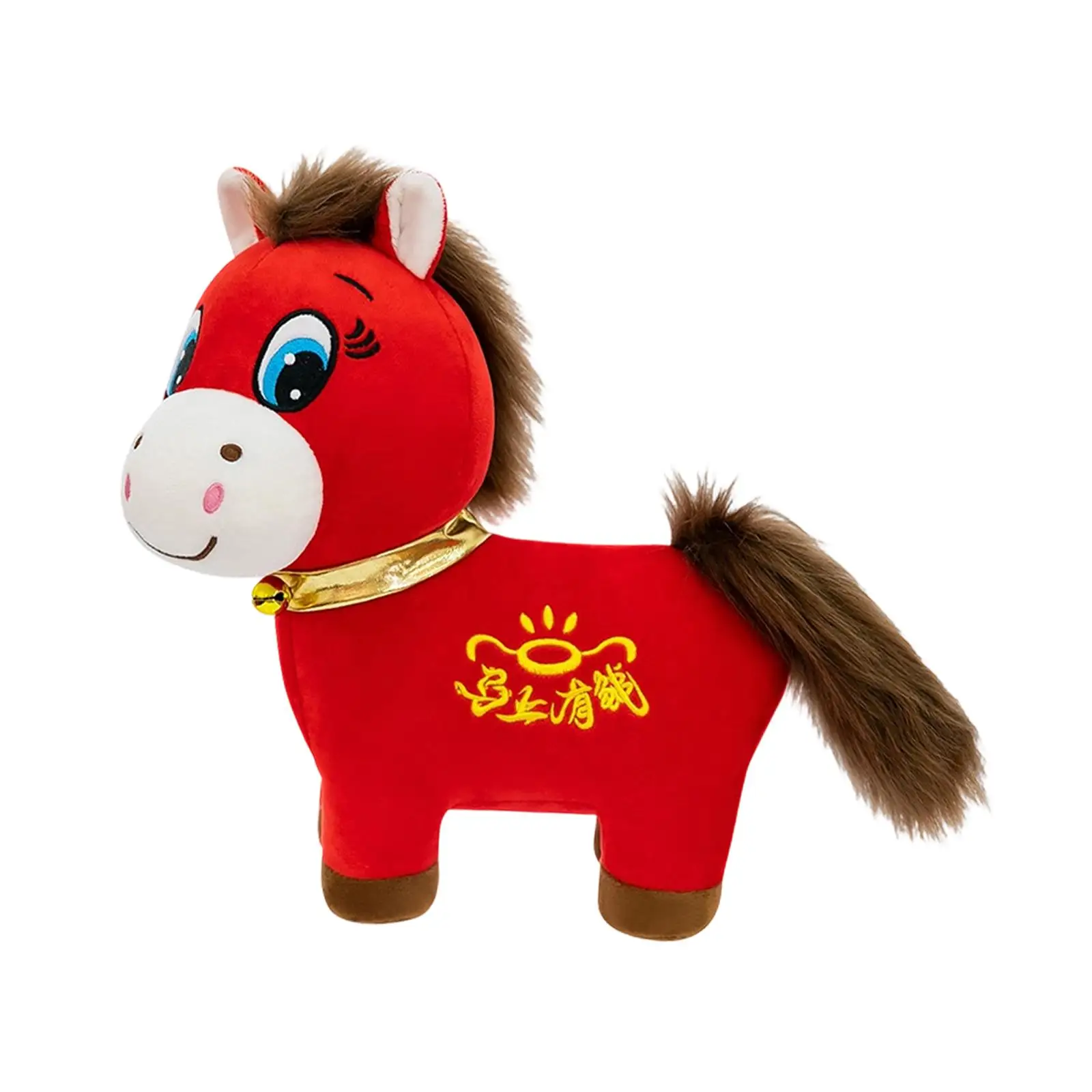 دمية حصان محشوة للاحتفال بالسنة الصينية الجديدة 2026، تمثال حيواني مطرز لتزيين المنزل في مهرجان الربيع