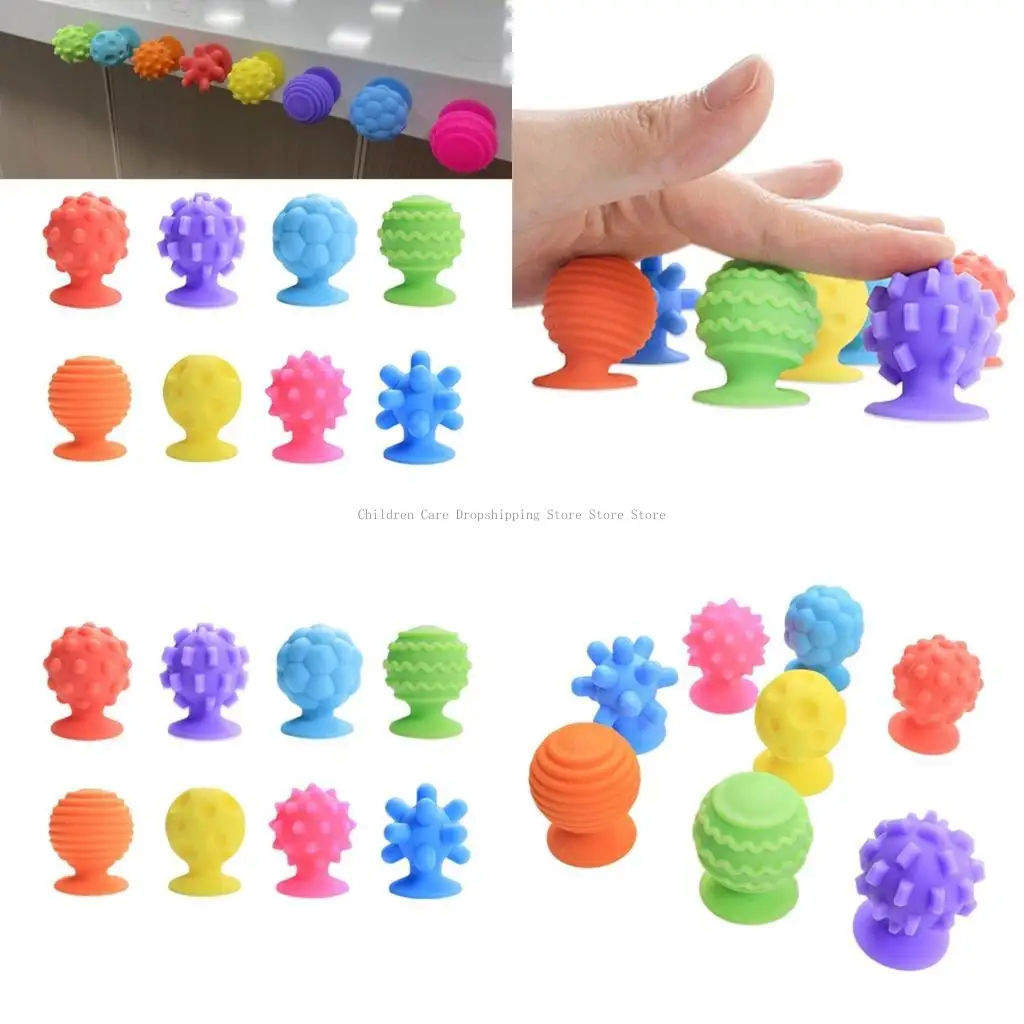 

Набор из 8 всасывающей чашки текстурированная игрушка для детей и снижение стресса для взрослых