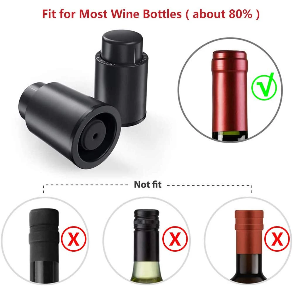 Weinflaschenverschluss, echte Vakuum-Weinstopper, wiederverwendbarer Weinkonservierer, Weinkorken, hält frisch, beste Geschenke für Weinliebhaber – Detail 14