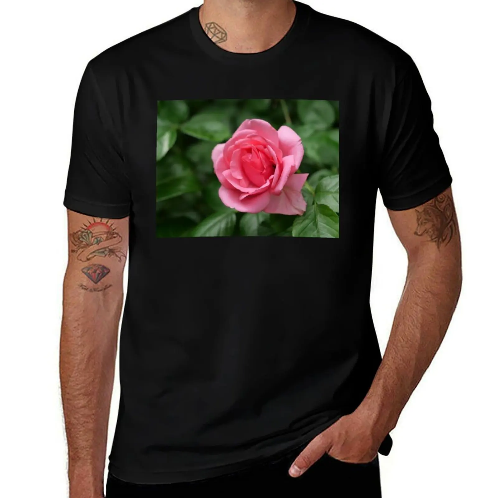 

Pink rose T-Shirt vintage custom t shirt T-shirts oversize mens graphic t-shirts pack