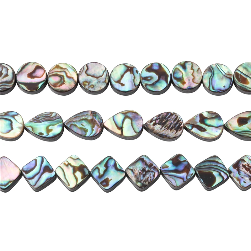 Natural Abalone Shell Waterdrop Square Oval Rectangle Round Flat Beads For DIY Jewelry Making Bracelet Necklace Accessories