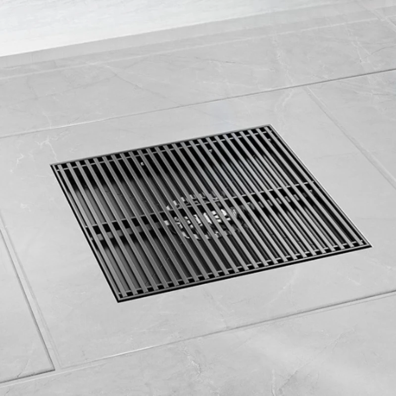 Outdoor Courtyard Large Diameter 20x20 Floor Drain Stainless Steel Large Displacement Deodorant 15x15 Black 110 Drain Pipe