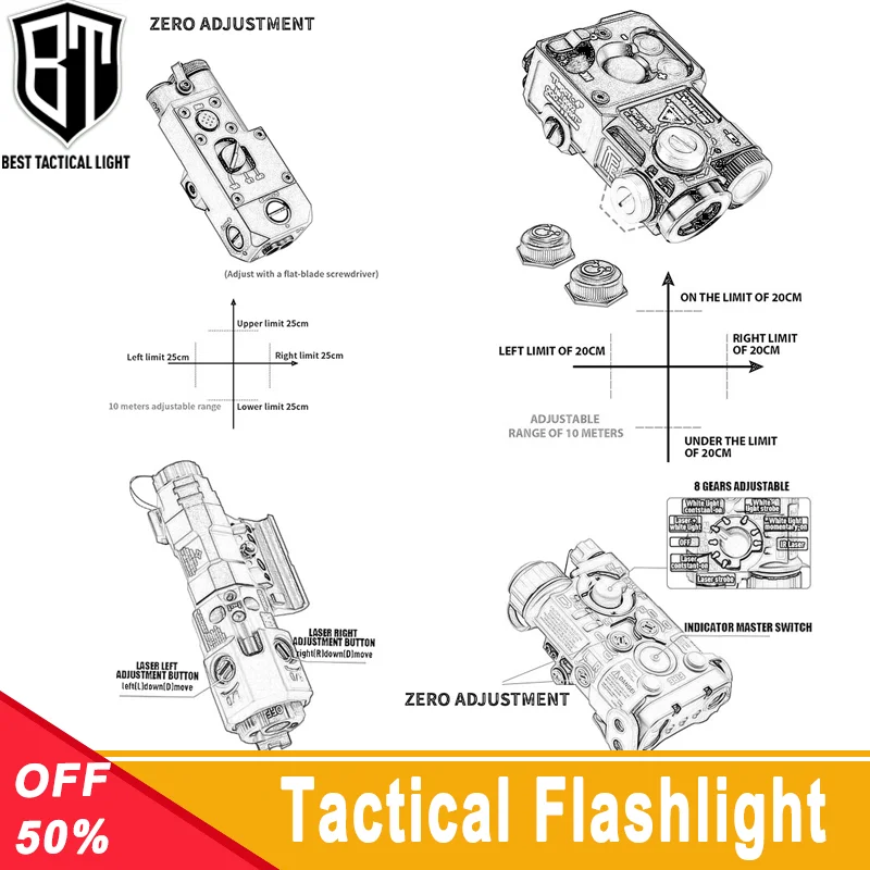 WADSN M600 All Metal NGAL DBAL CQBL MAWL Perst 4 Flashlight Hunting Lamp