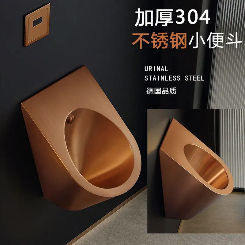 Nordic black stainless steel urinal wall mounted induction bar light luxury gold urinal urinal