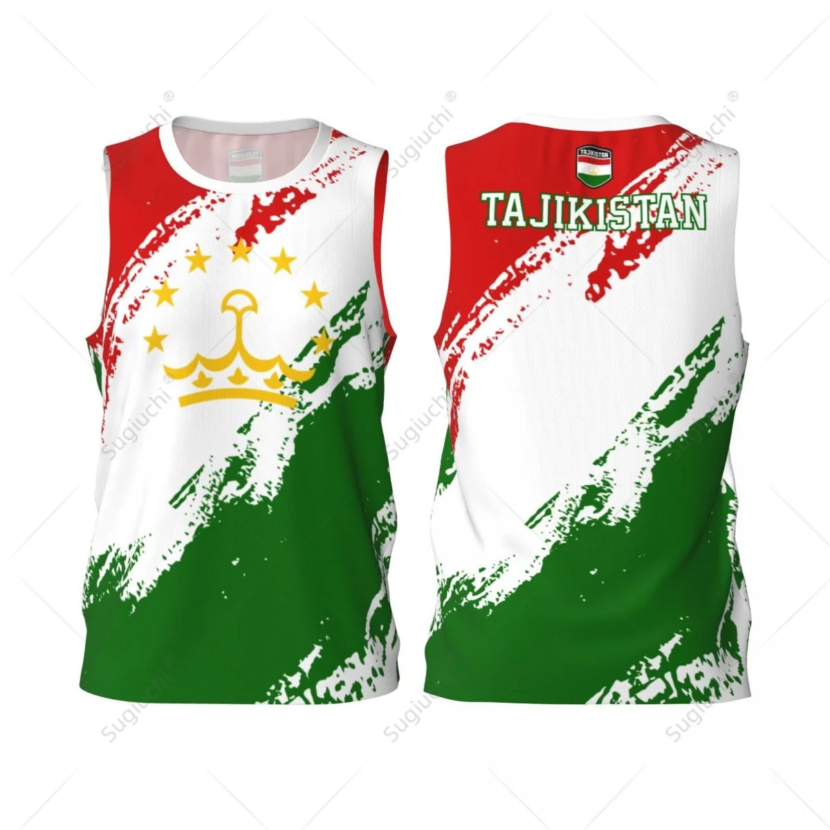 Men Basketball Sports Tajikistan Flag Running Fitness Multifunction Jersey Sleeveless shirt Custom Name Nunber Exclusive