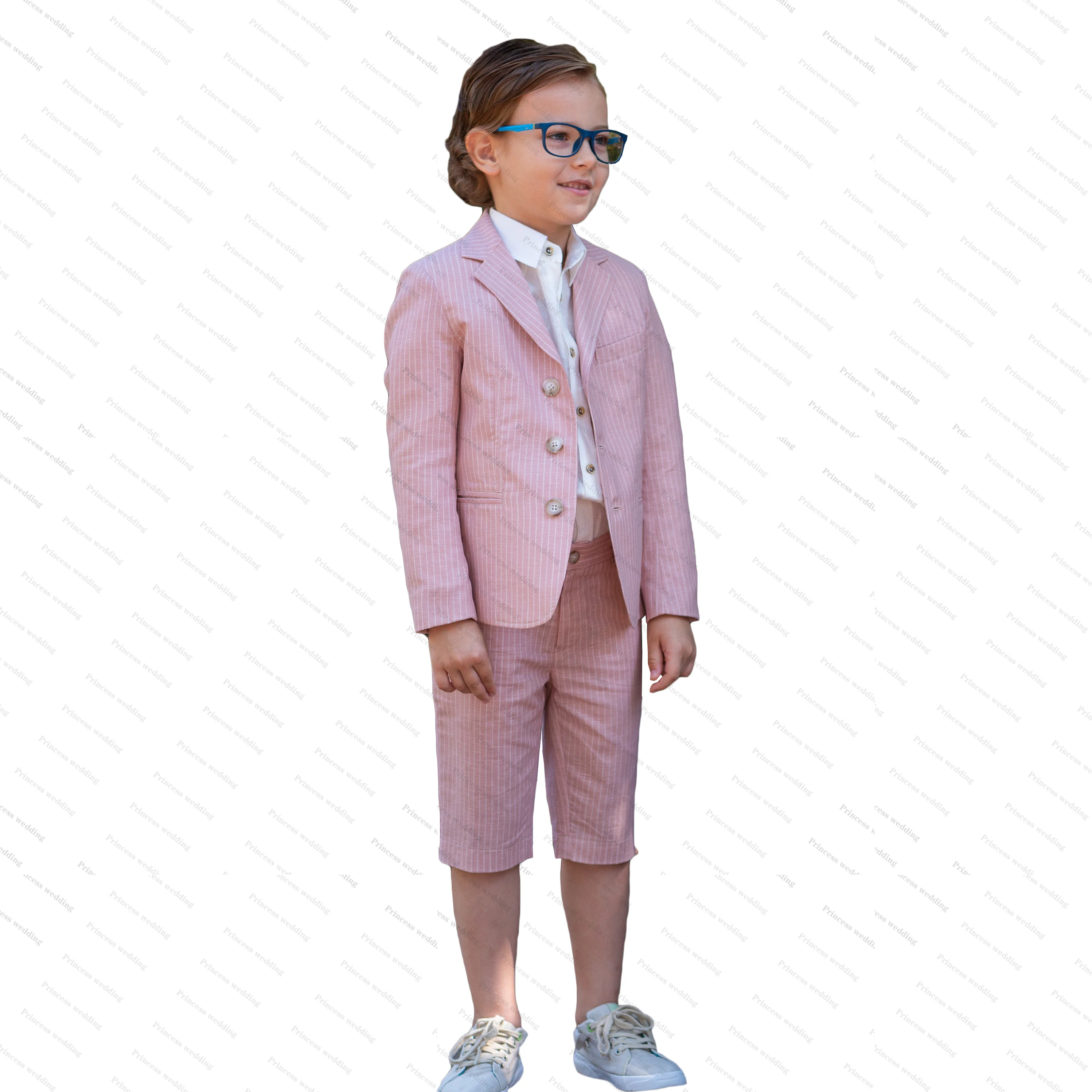 Blazer Rose 2 Pièces pour Bébé Garçon, Veste et Pantalon pour ixde Mariage, Bal, Anniversaire